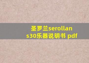 圣罗兰serollan s30乐器说明书 pdf